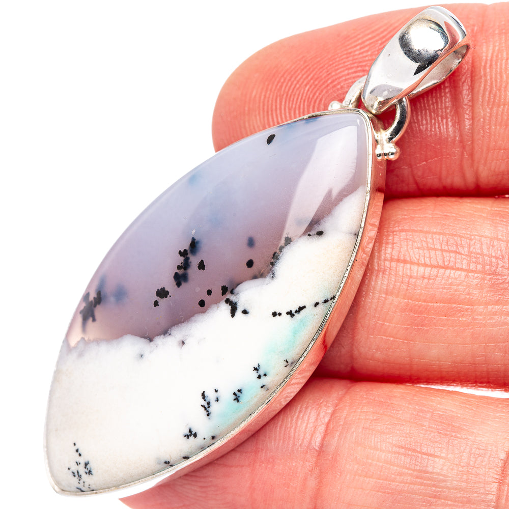 Dendritic Opal Pendant 2" (.925 Sterling Silver)