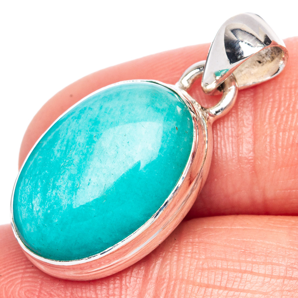 Amazonite Pendant 1 1/8" (925 Sterling Silver) P41790