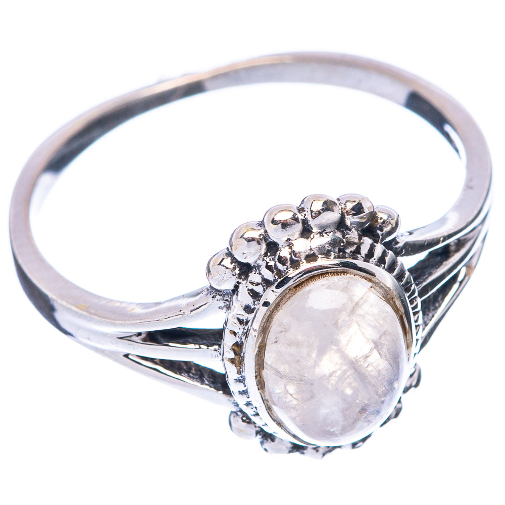 Rainbow Moonstone Ring Size 6.75 (925 Sterling Silver) R5623