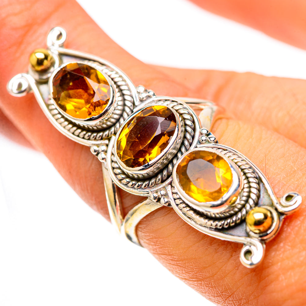 Large Faceted Citrine Ring Size 7.25 (925 Sterling Silver) RING138659