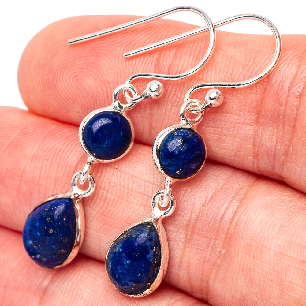 Lapis Lazuli Earrings 1 1/2" (925 Sterling Silver) E3147