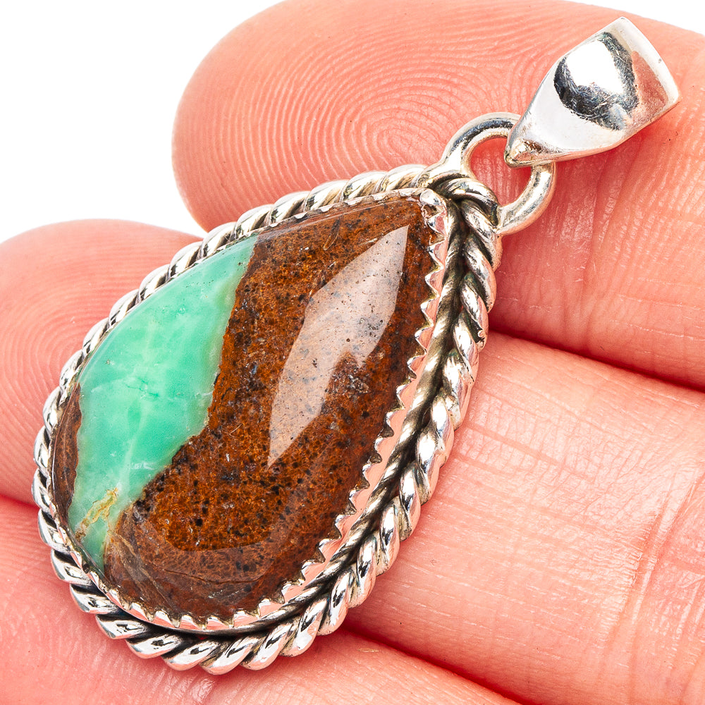Boulder Chrysoprase Pendant 1 3/8" (925 Sterling Silver) P43995