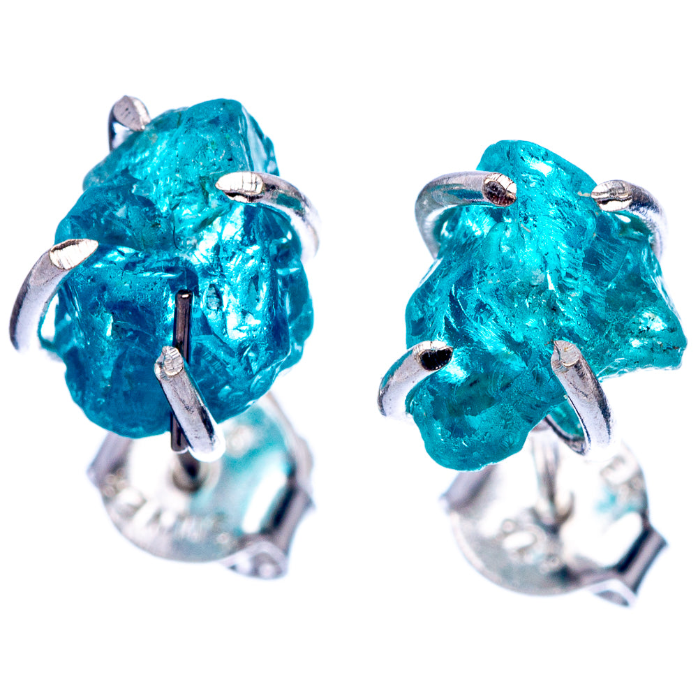Blue Fluorite Dainty Earrings 3/8" (925 Sterling Silver) E2023