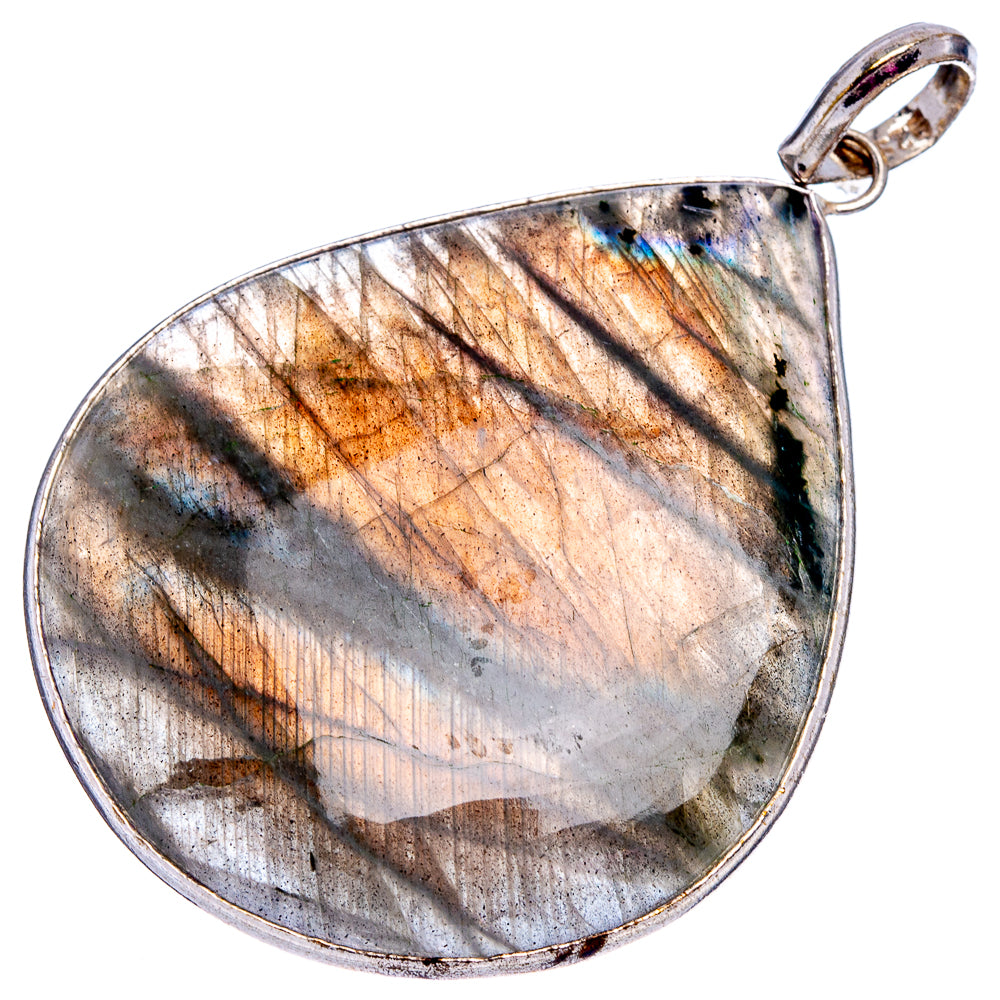 Labradorite Pendant 2 1/4" (Silver Plated)