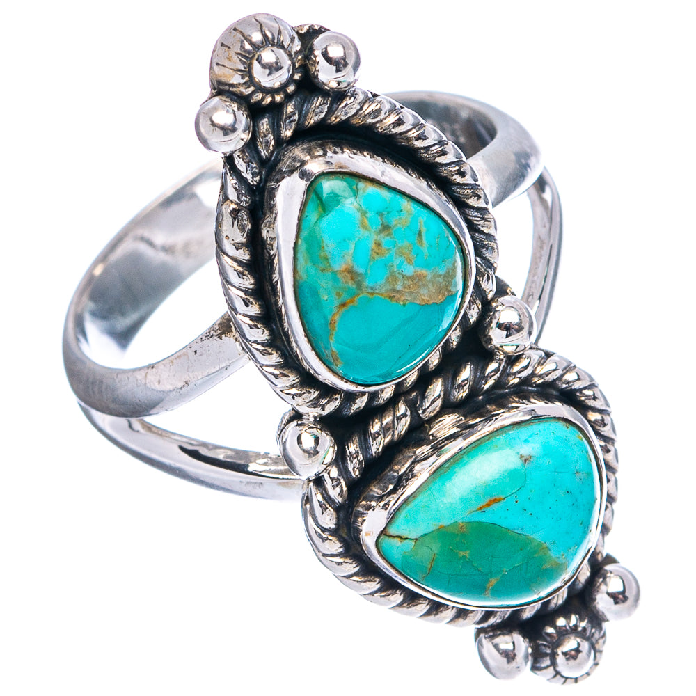 Native Style Mohave Turquoise Ring Size 6.75 (.925 Sterling Silver)