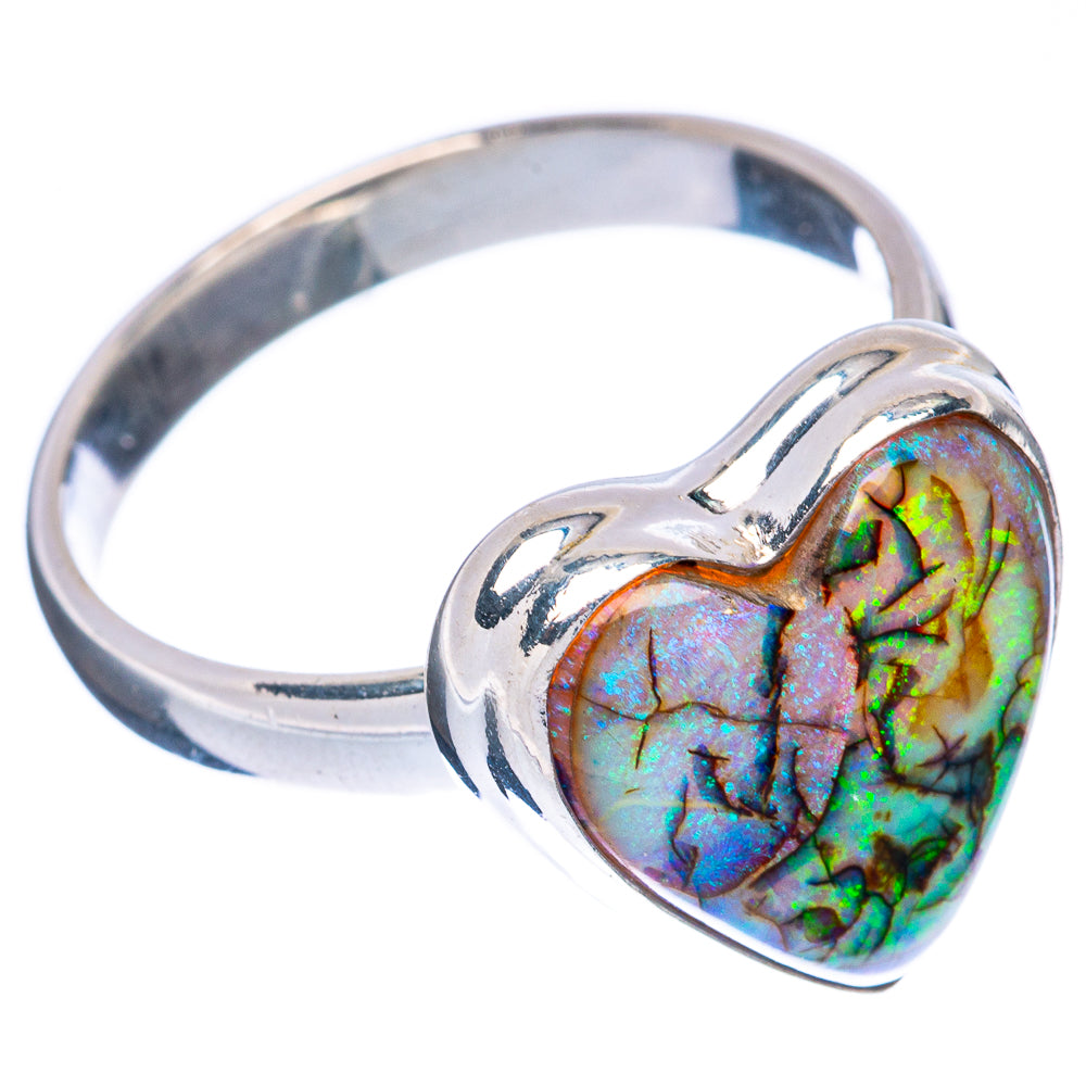 Rare Sterling Opal Heart Ring Size 9.25 (925 Sterling Silver) R3040