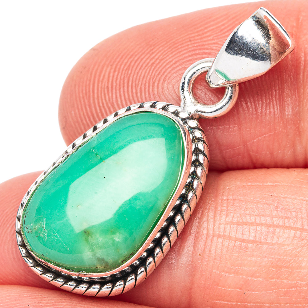 Chrysoprase Pendant 1 1/4" (925 Sterling Silver) P42532