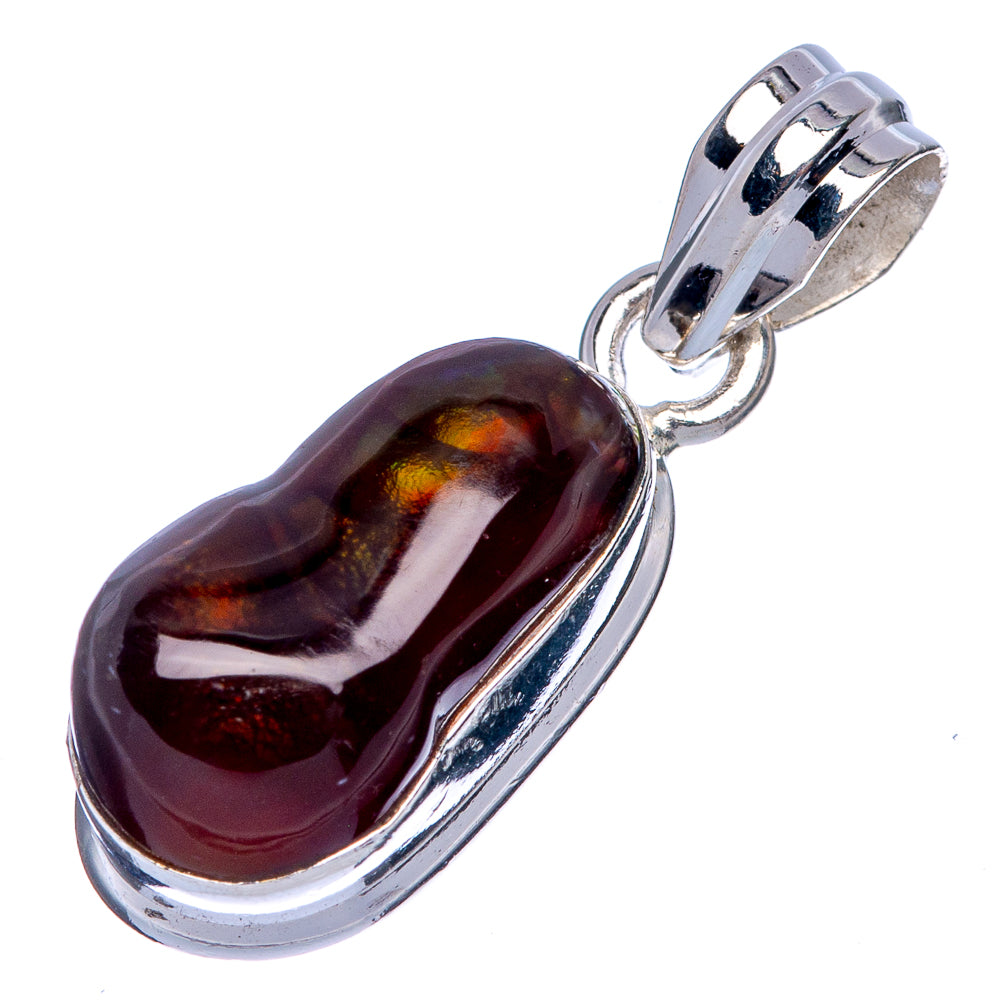Rare Mexican Fire Agate Pendant 1 1/4" (925 Sterling Silver) P39970