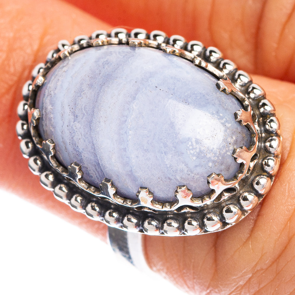 Blue Lace Agate Ring Size 6 (925 Sterling Silver) R144250