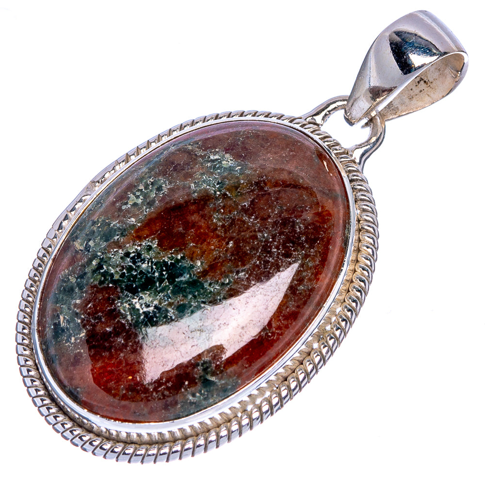 Rare Grass Garnet Pendant 1 5/8" (925 Sterling Silver) P40722