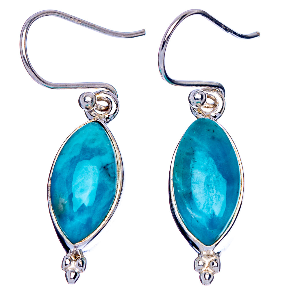 Larimar Earrings 1 3/8" (925 Sterling Silver) E1872