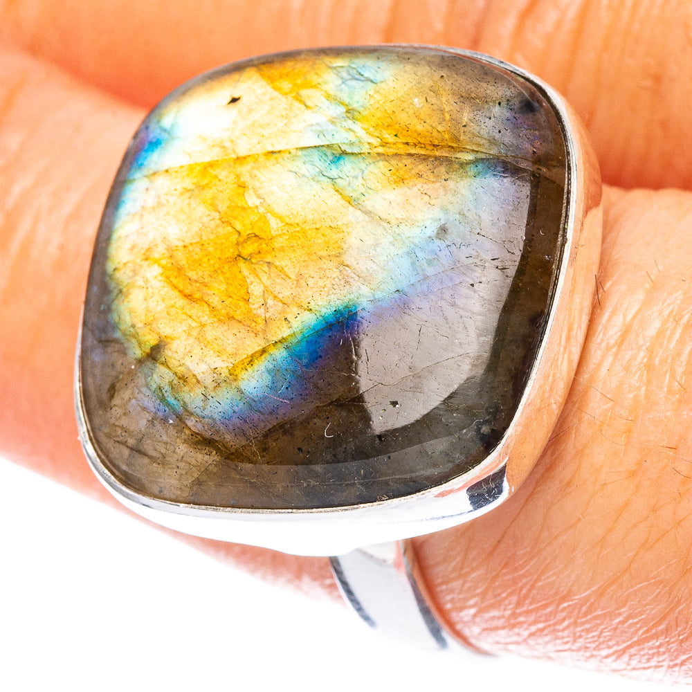 Labradorite Ring Size 8.5 (925 Sterling Silver) R4648