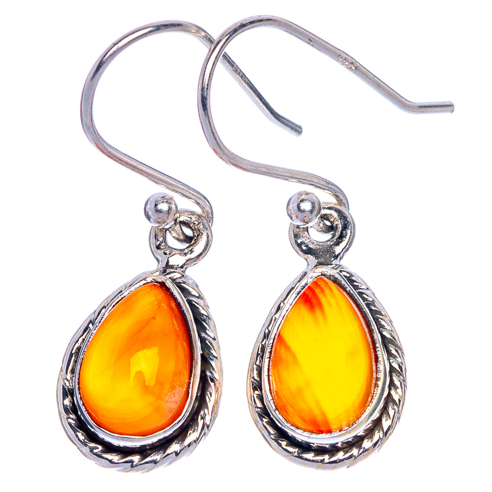Carnelian Earrings 1 1/8" (925 Sterling Silver) E1059