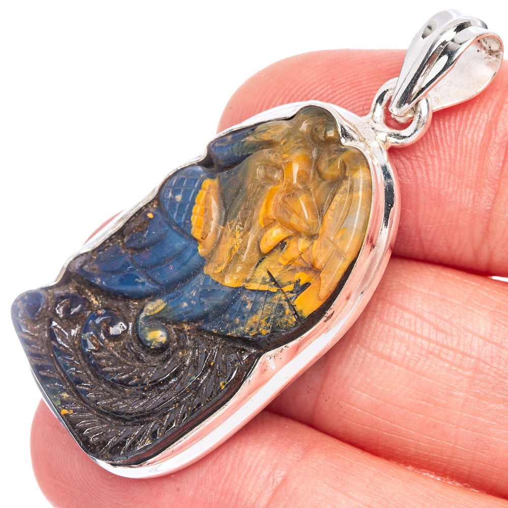 Boulder Opal Phoenix Pendant 1 3/4" (925 Sterling Silver) P40493