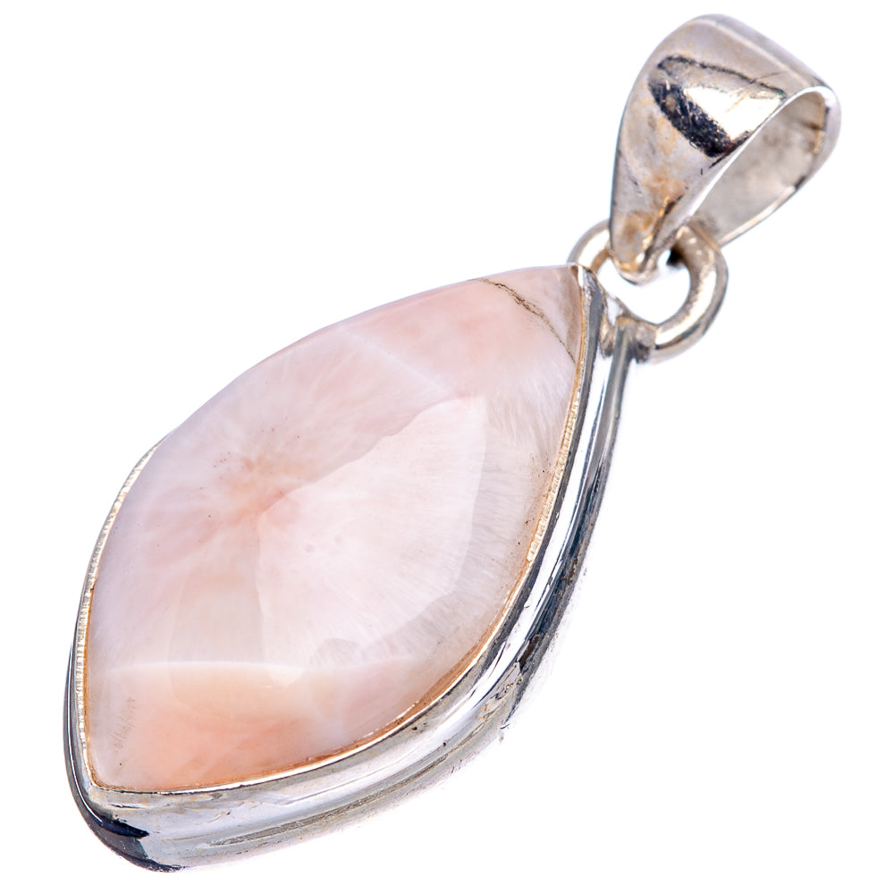 Pink Natrolite Pendant 1 1/4" (.925 Sterling Silver)