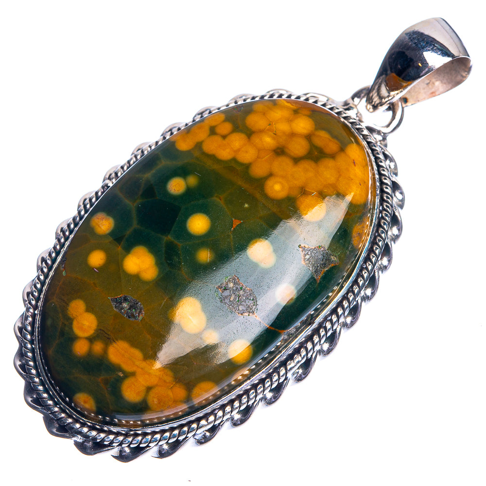 Ocean Jasper 925 Sterling Silver Pendant 2 1/8"