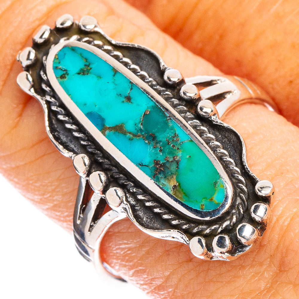 Arizona Turquoise Native Style Ring Size 9.5 (.925 Sterling Silver)