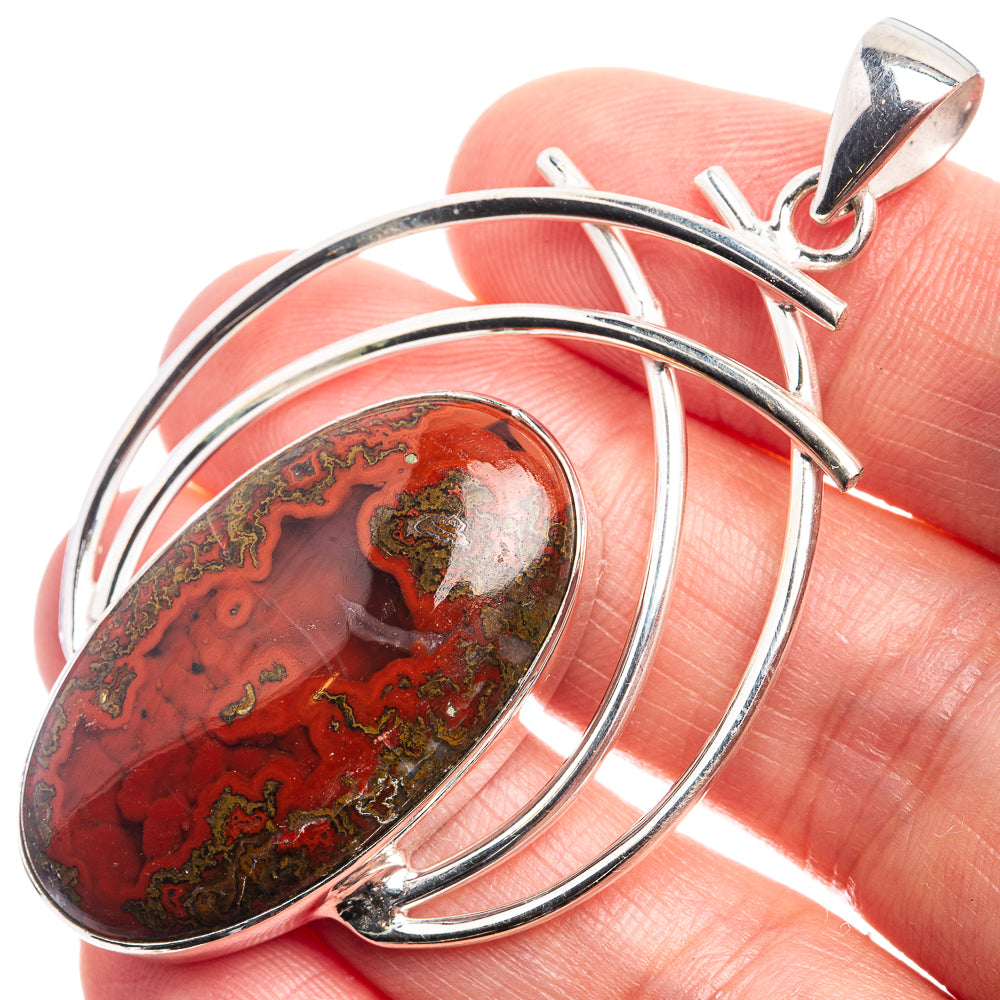 Moroccan Agate Pendant 2 3/8" (925 Sterling Silver) P38974