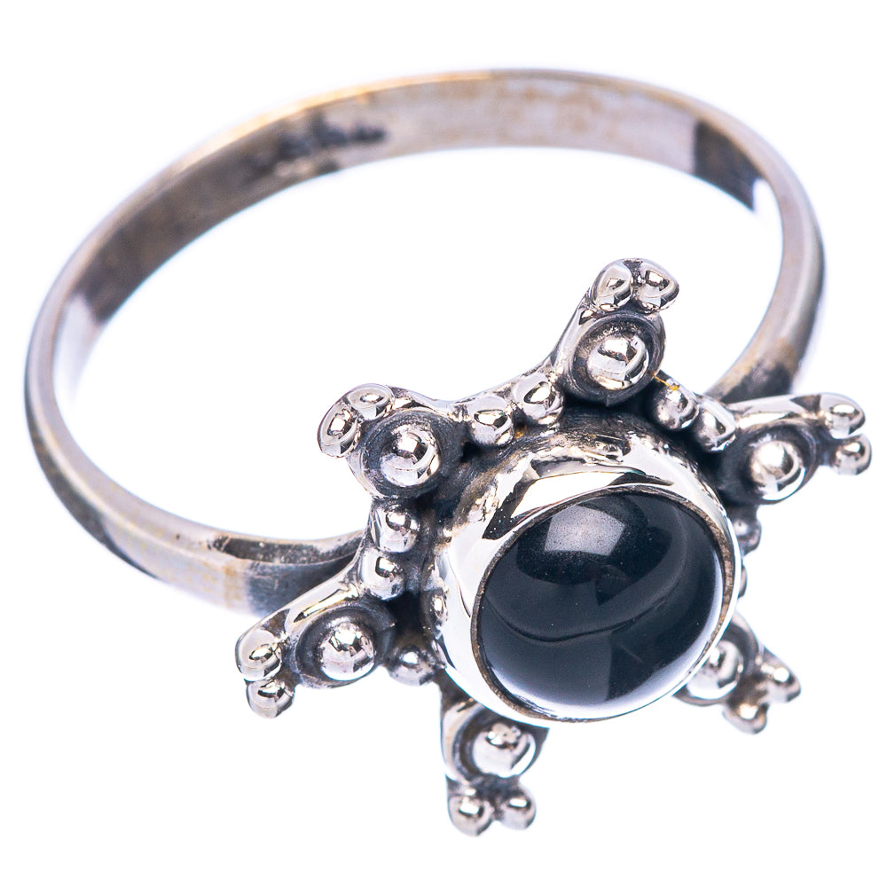 Black Onyx Flower 925 Sterling Silver Ring Size 8 (925 Sterling Silver) R5481