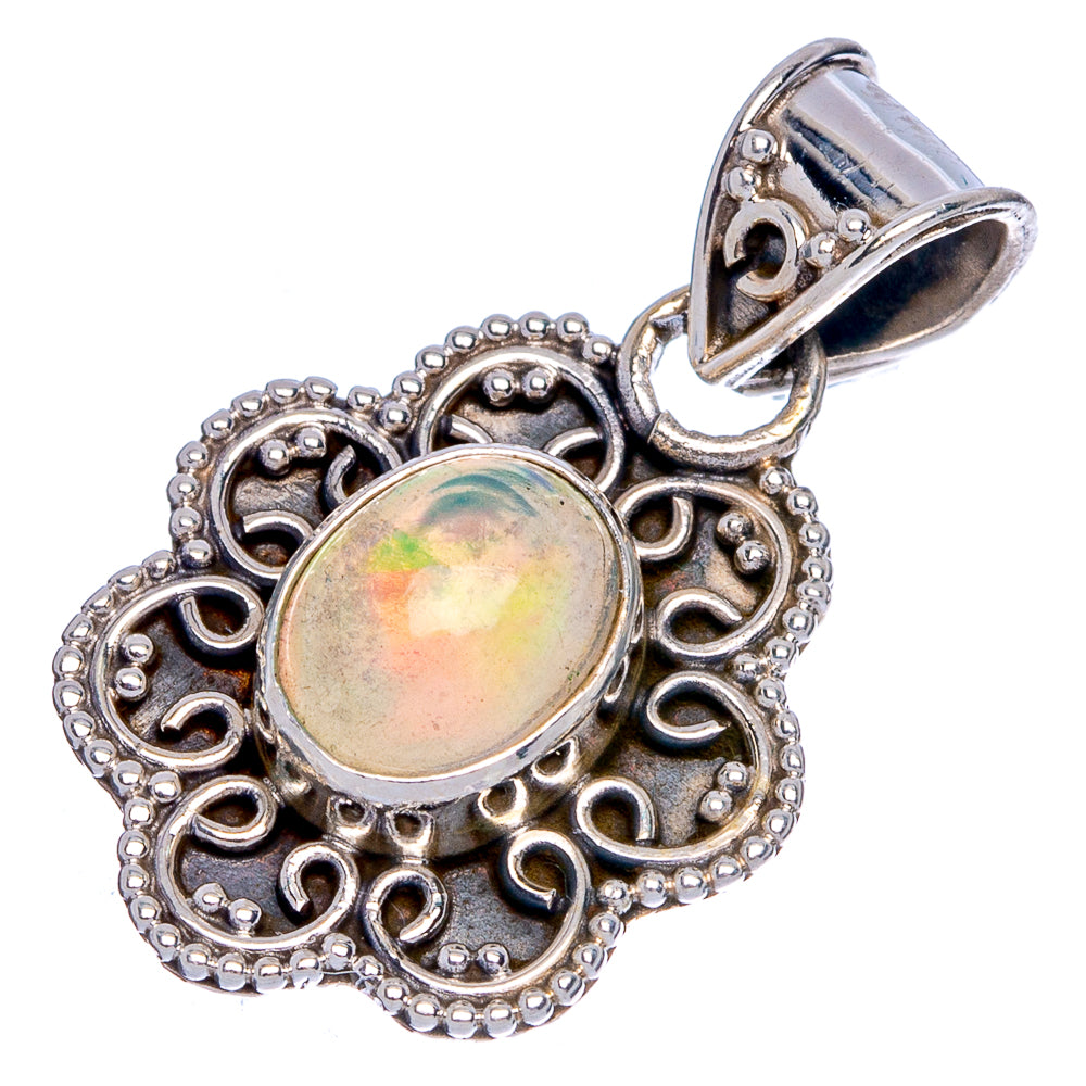 Rare Ethiopian Opal Pendant 1 1/8" (925 Sterling Silver) P40443