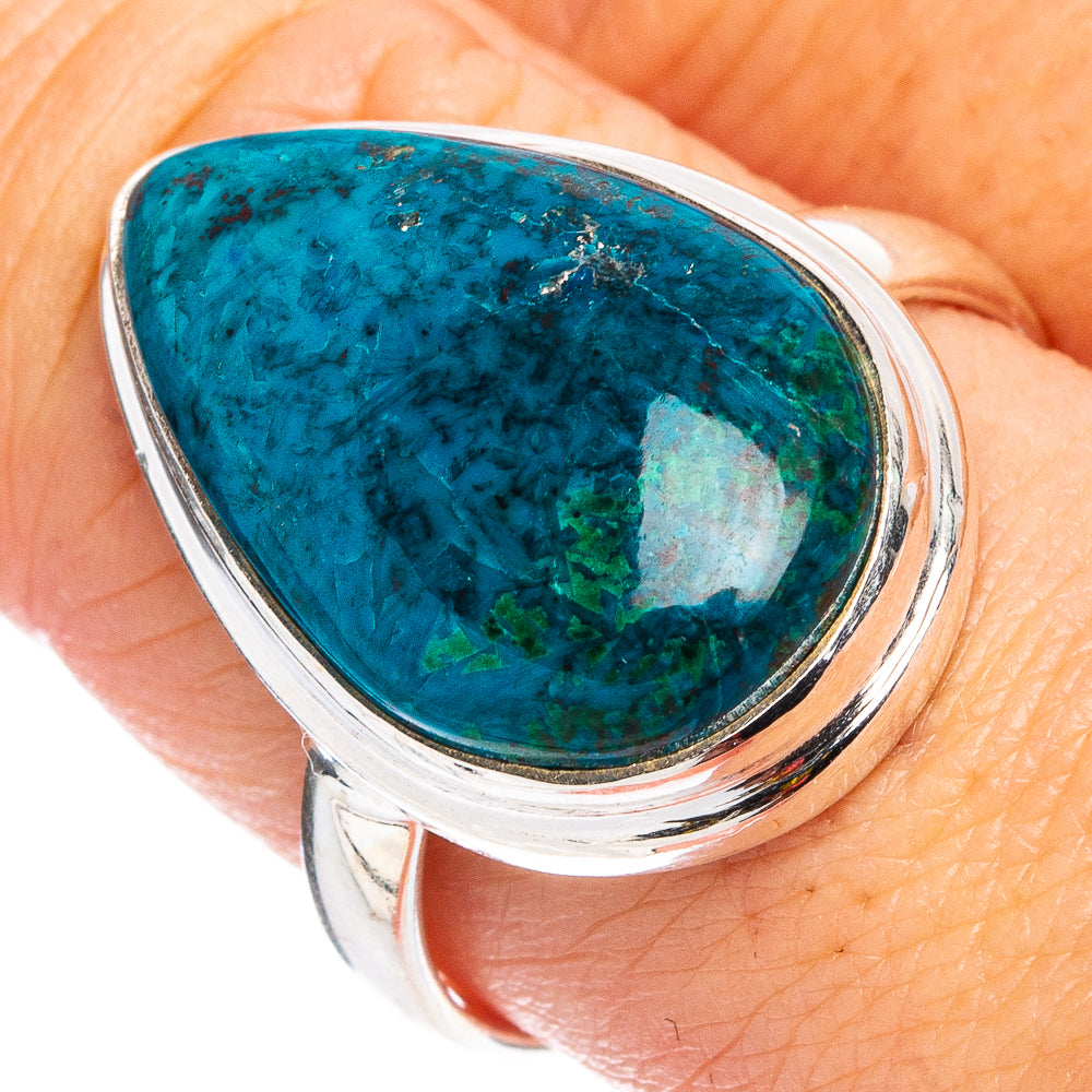 Peruvian Chrysocolla Ring Size 9.75 (.925 Sterling Silver)