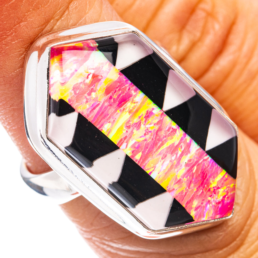 Premium Aura Opal Ring Size 5.75 (.925 Sterling Silver)
