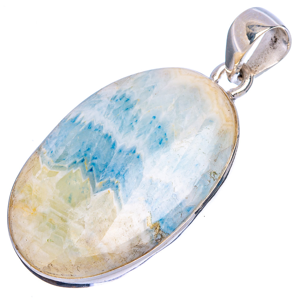 Blue Scheelite Pendant 1 5/8" (925 Sterling Silver) P43123