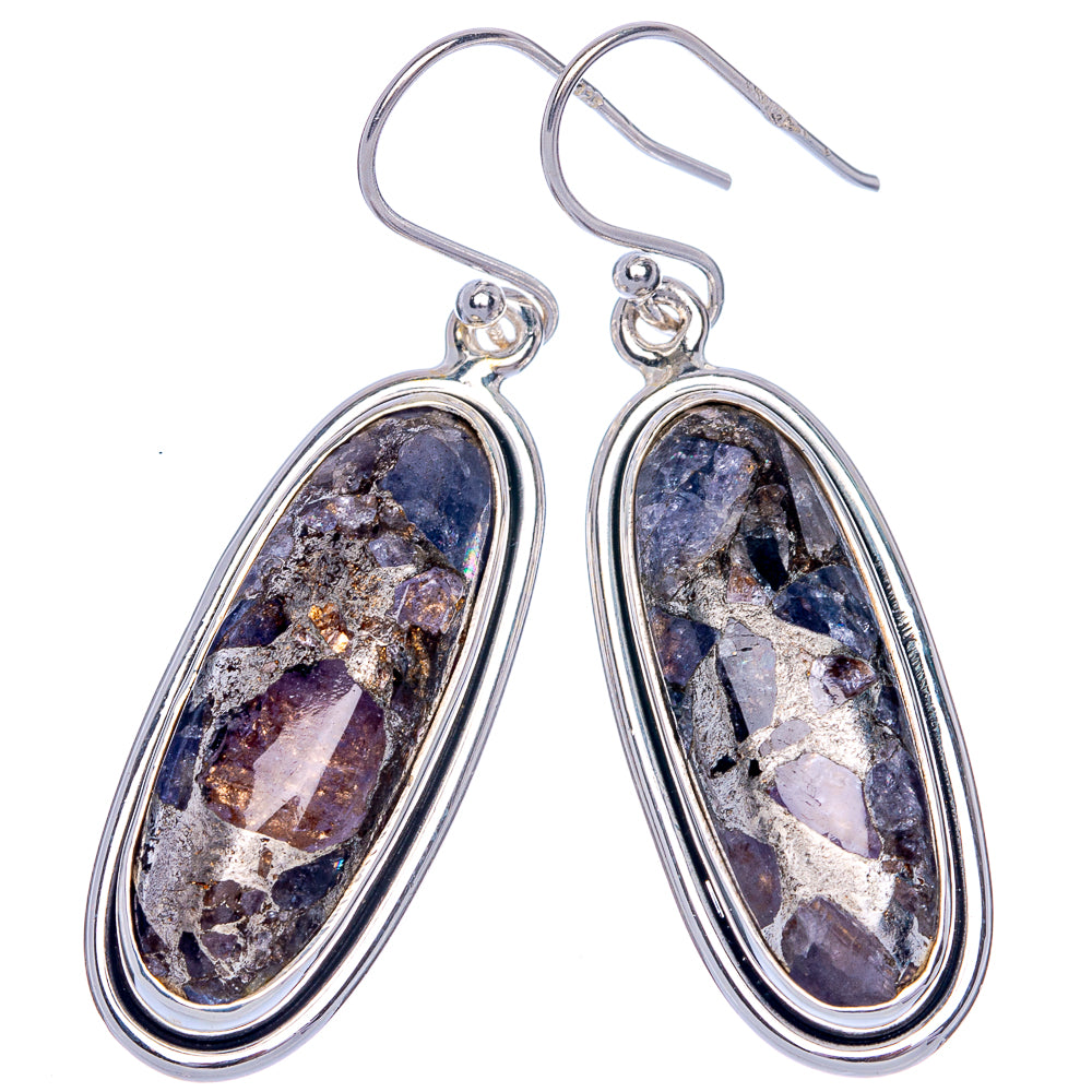Copper Tanzanite Earrings 1 3/4" (925 Sterling Silver) E433057