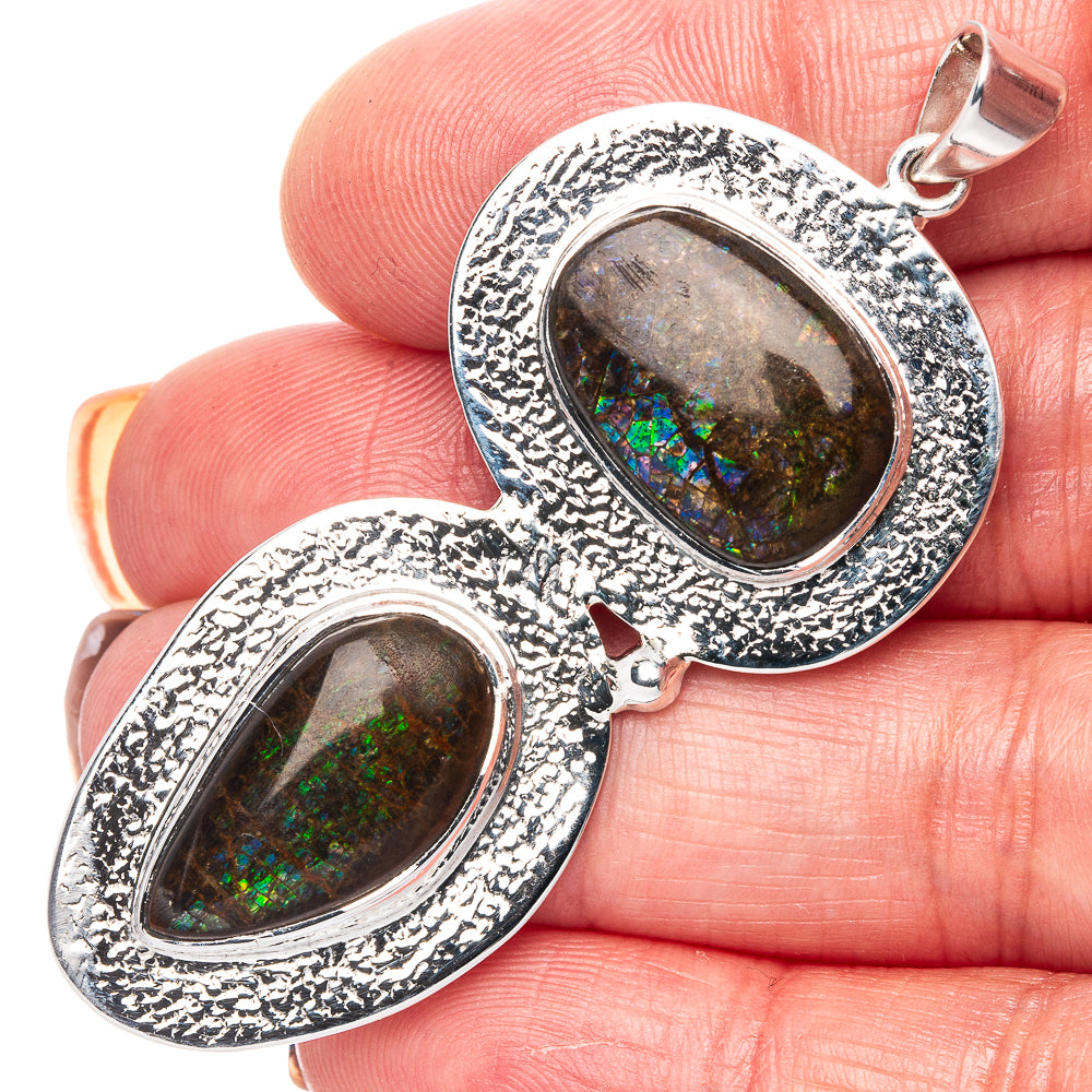 Signature Ammolite Pendant 2 1/4" (925 Sterling Silver) P41828