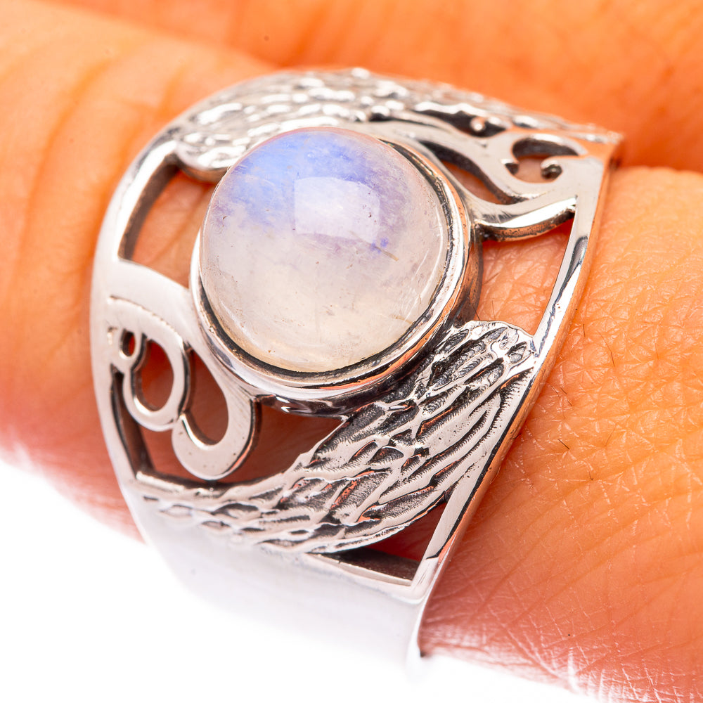 Rainbow Moonstone Ring Size 9 (925 Sterling Silver) R140920