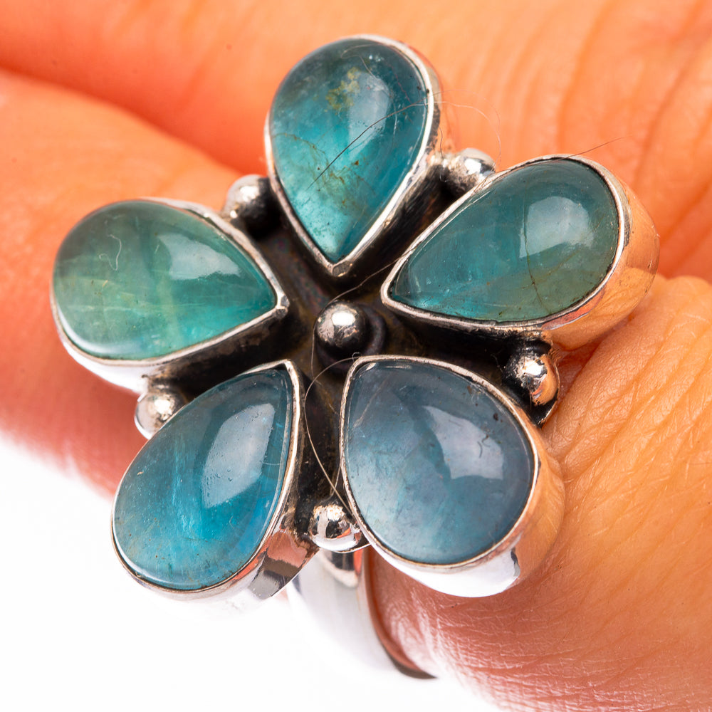 Large Blue Fluorite Ring Size 6.5 (925 Sterling Silver) R140842