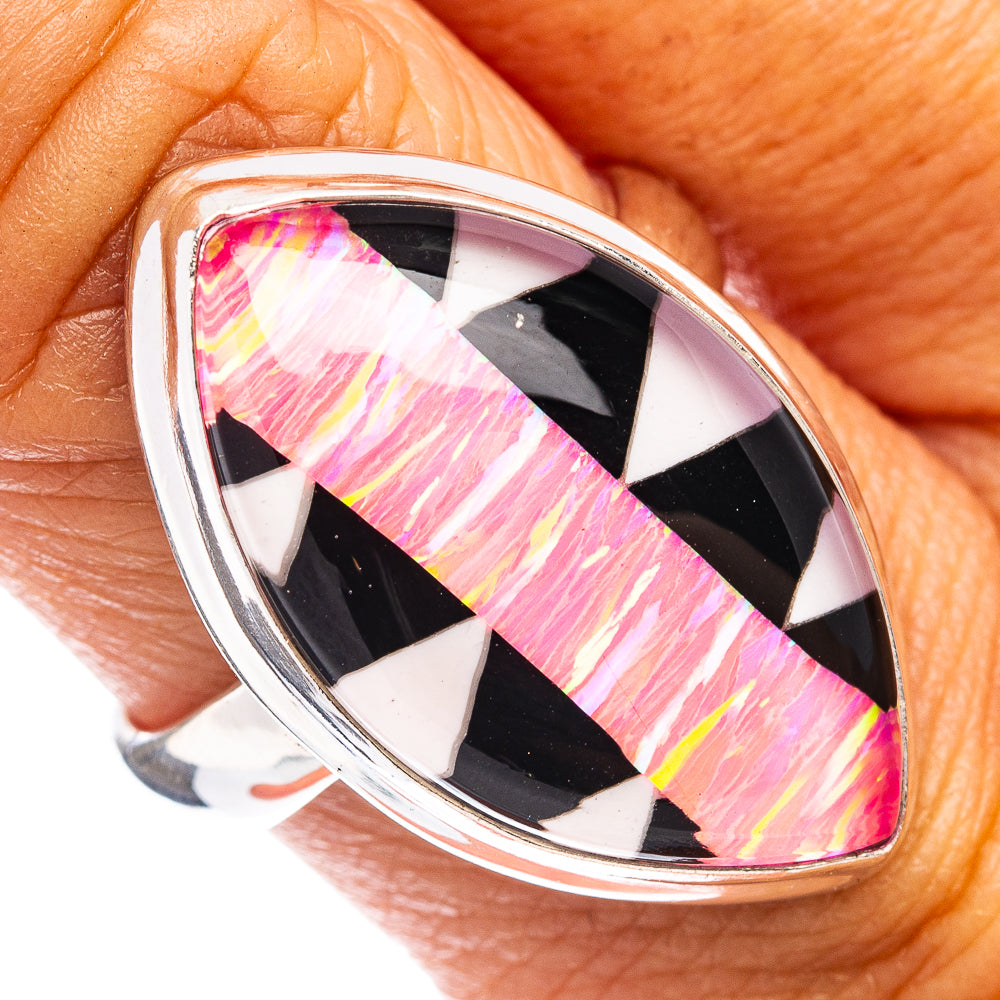 Premium Aura Opal Ring Size 9 (.925 Sterling Silver)