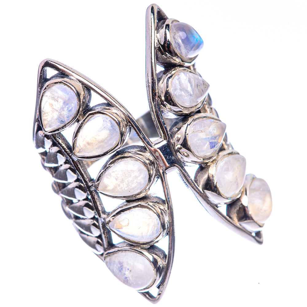 Large Rainbow Moonstone 925 Sterling Silver Ring Size 7.25