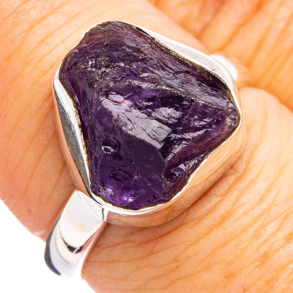 Raw Amethhyst Ring Size 7.5 (.925 Sterling Silver)