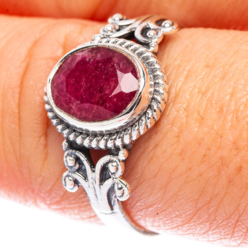 Glass Filled Ruby Ring Size 8.5 (925 Sterling Silver) R146759