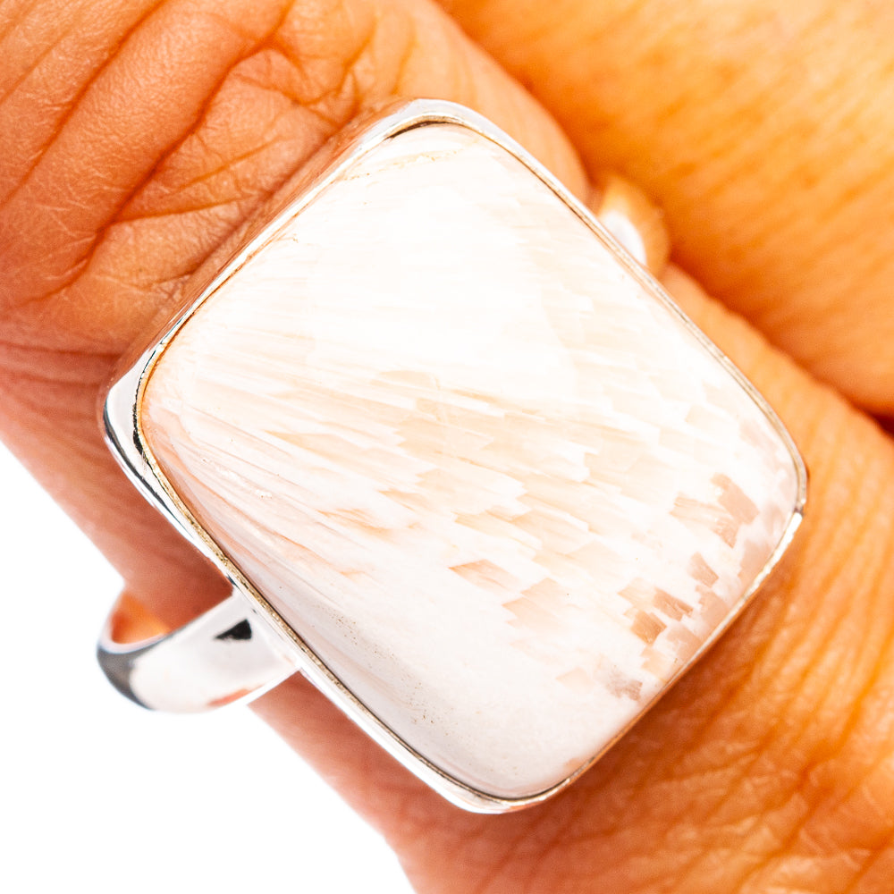 Pink Scolecite Ring Size 10.5 (.925 Sterling Silver)