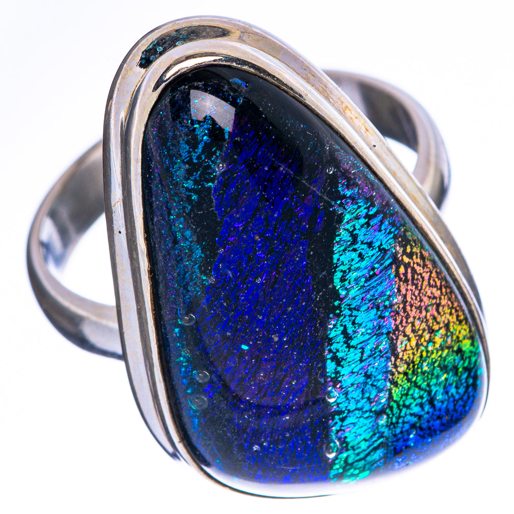 Dichroic Glass Ring Size 8 (925 Sterling Silver) R1405