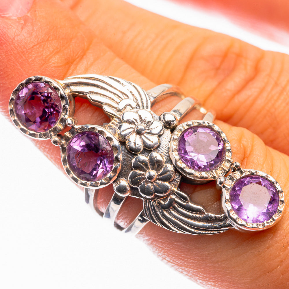 Faceted Amethyst Ring Size 5.75 (925 Sterling Silver) R142108