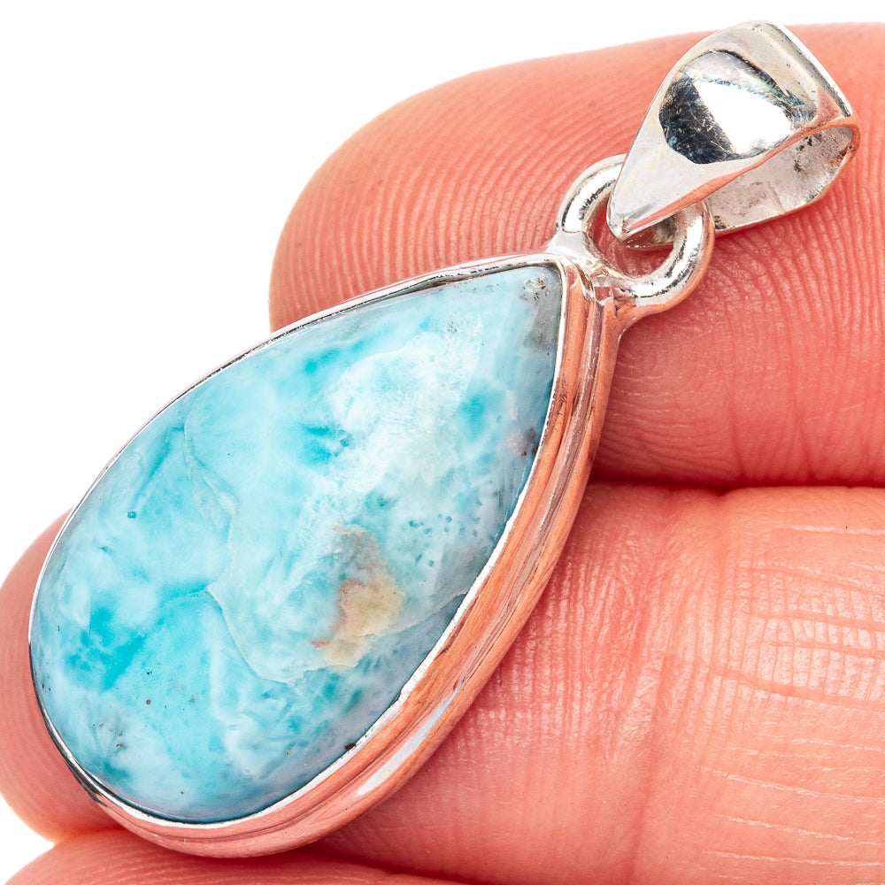 Larimar Pendant 1 3/8" (925 Sterling Silver) P41703