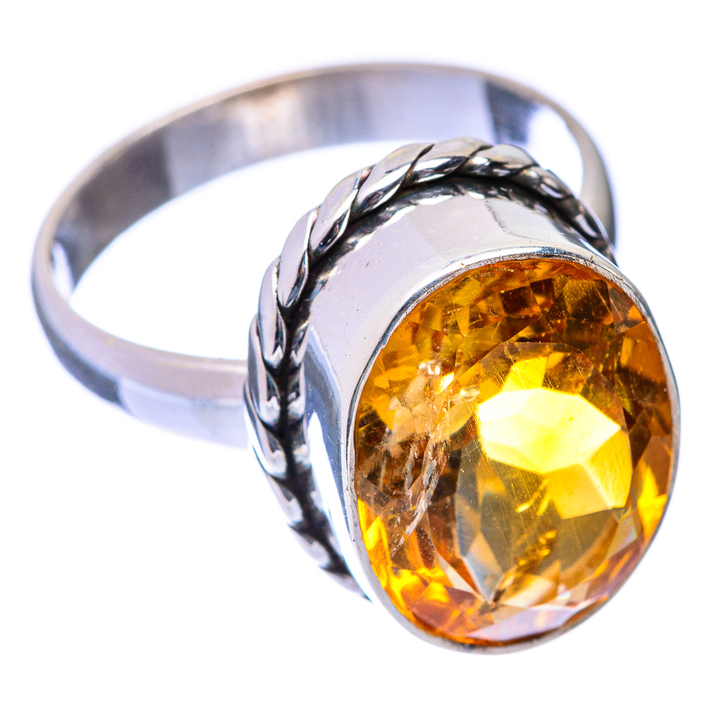 Faceted Citrine Ring Size 8 (925 Sterling Silver) R141086