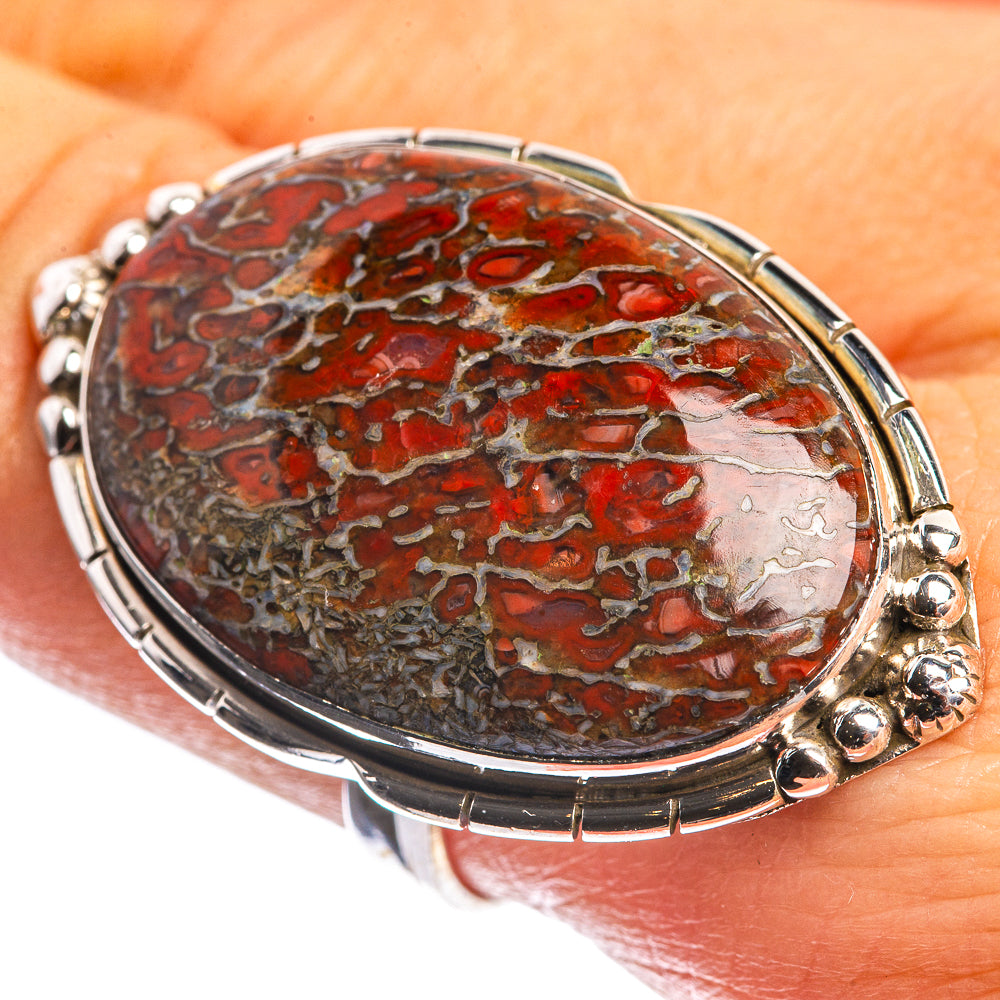 Huge Dinosaur Bone 925 Sterling Silver Ring Size 9