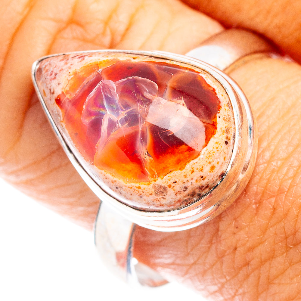 Rare Mexican Fire Opal Ring Size 10 (.925 Sterling Silver)