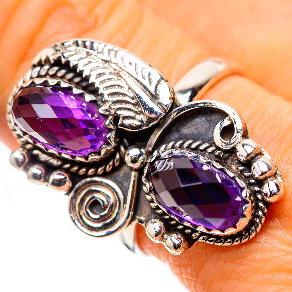 Faceted Amethyst 925 Sterling Silver Ring Size 8.5 (925 Sterling Silver) RING139568
