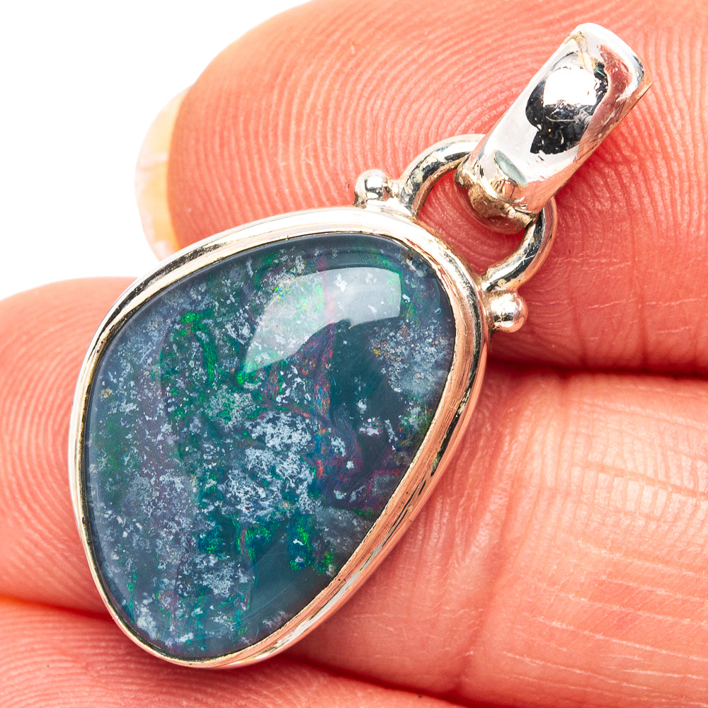 Rare Triplet Opal Pendant 1 1/8" (.925 Sterling Silver)