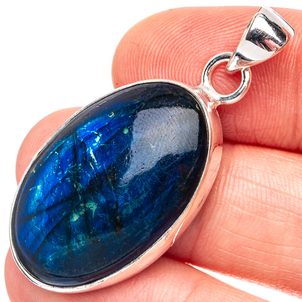 Blue Labradorite Pendant 1 5/8" (925 Sterling Silver) P45170