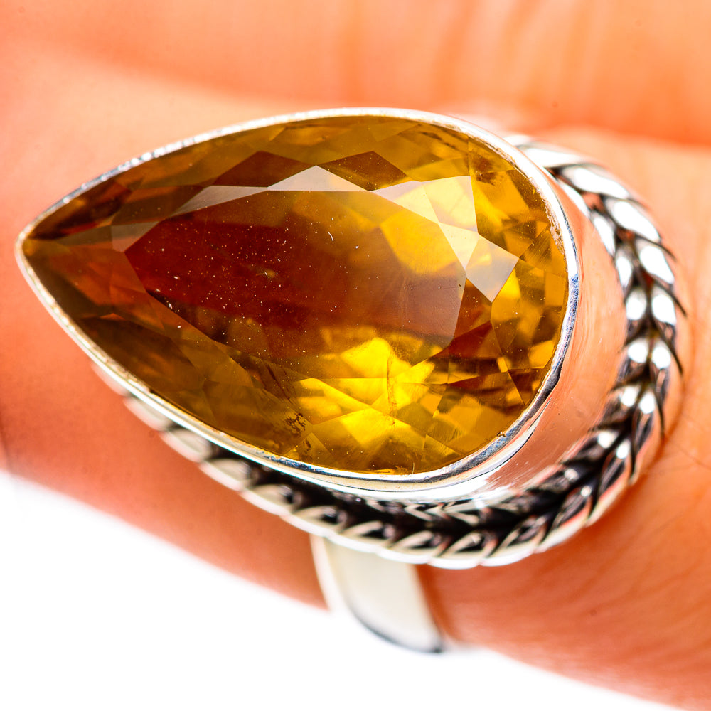 Faceted Citrine Ring Size 7.25 (925 Sterling Silver) RING138932