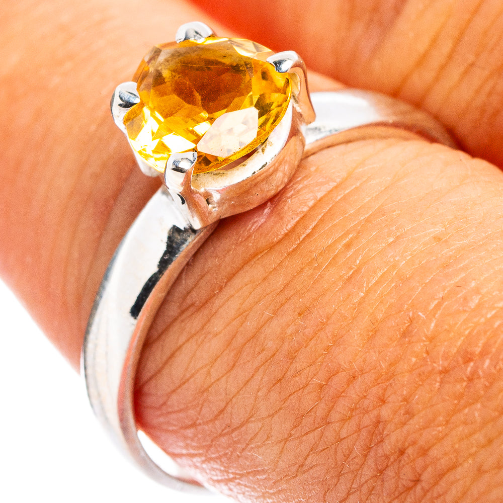 Faceted Citrine Ring Size 9 (.925 Sterling Silver)
