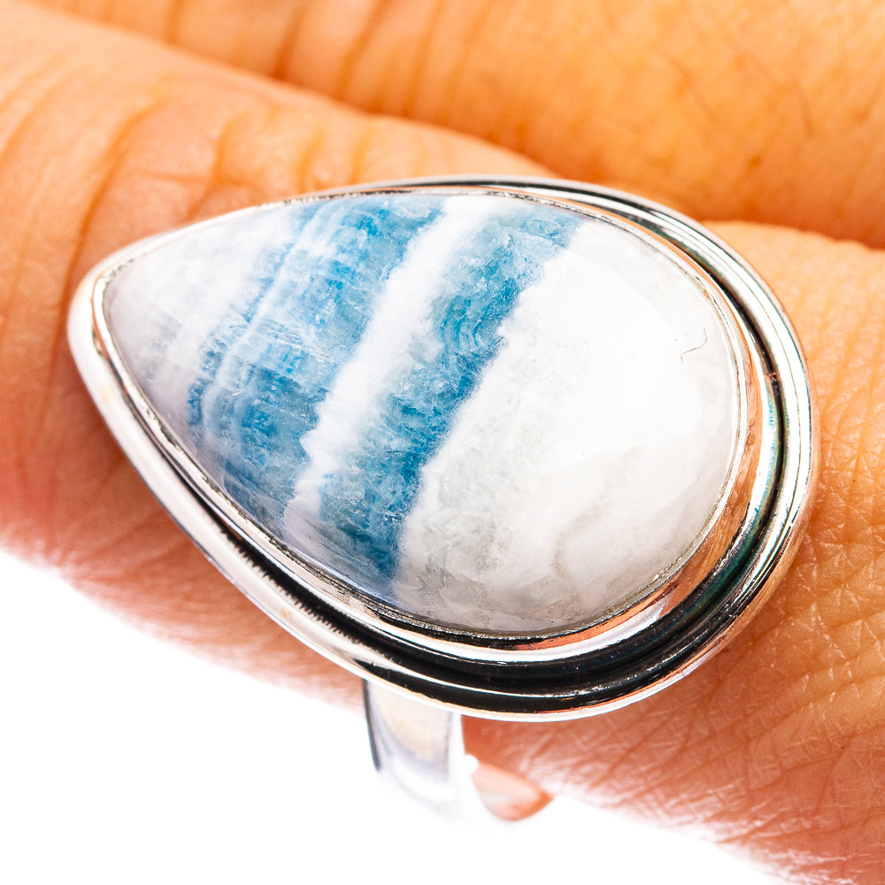 Blue Scheelite Ring Size 10 (925 Sterling Silver) R142839