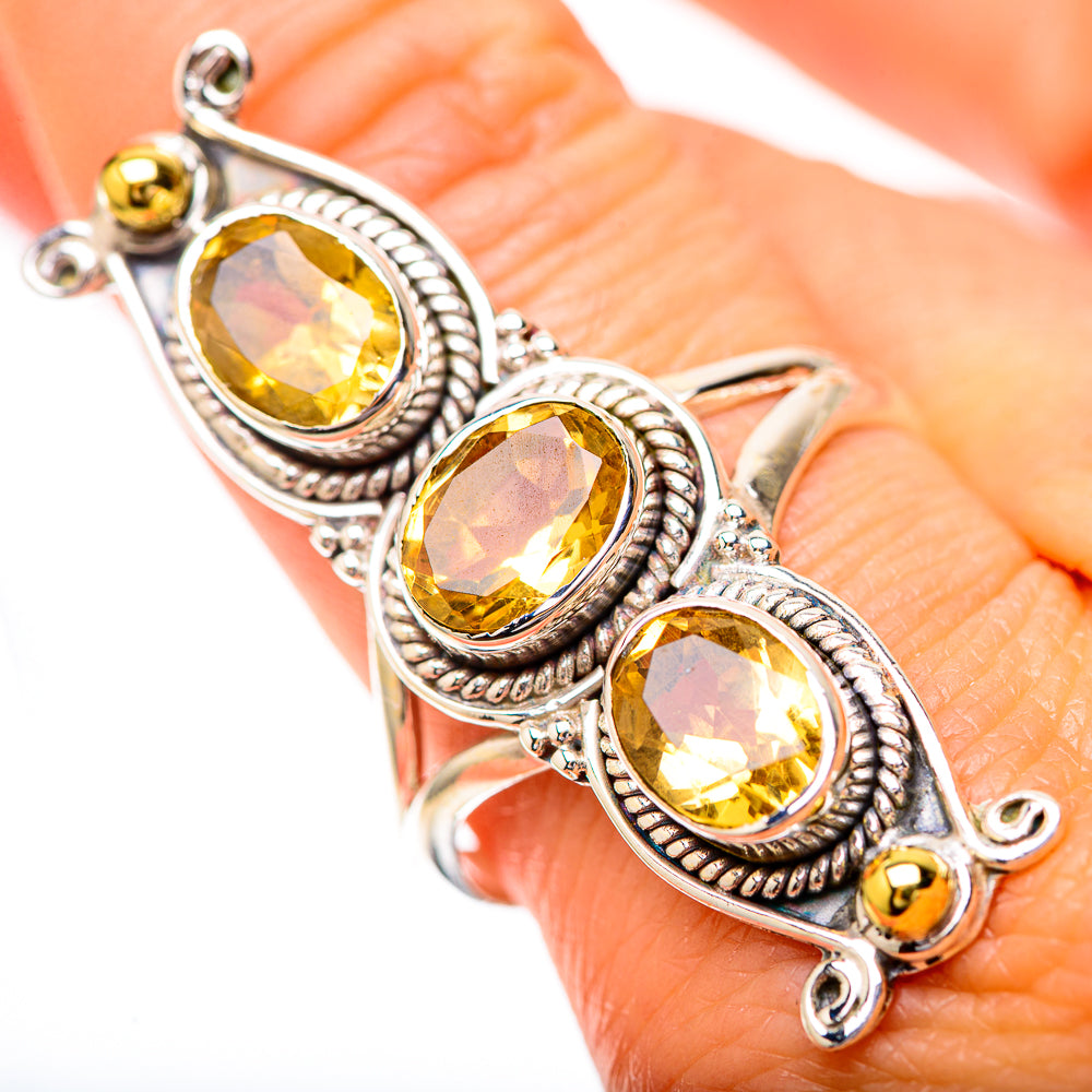 Large Faceted Citrine Ring Size 9.75 (925 Sterling Silver) RING139809