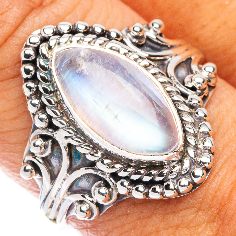 Premium  Rainbow Moonstone Ring Size 8.75 (925 Sterling Silver) RING7686